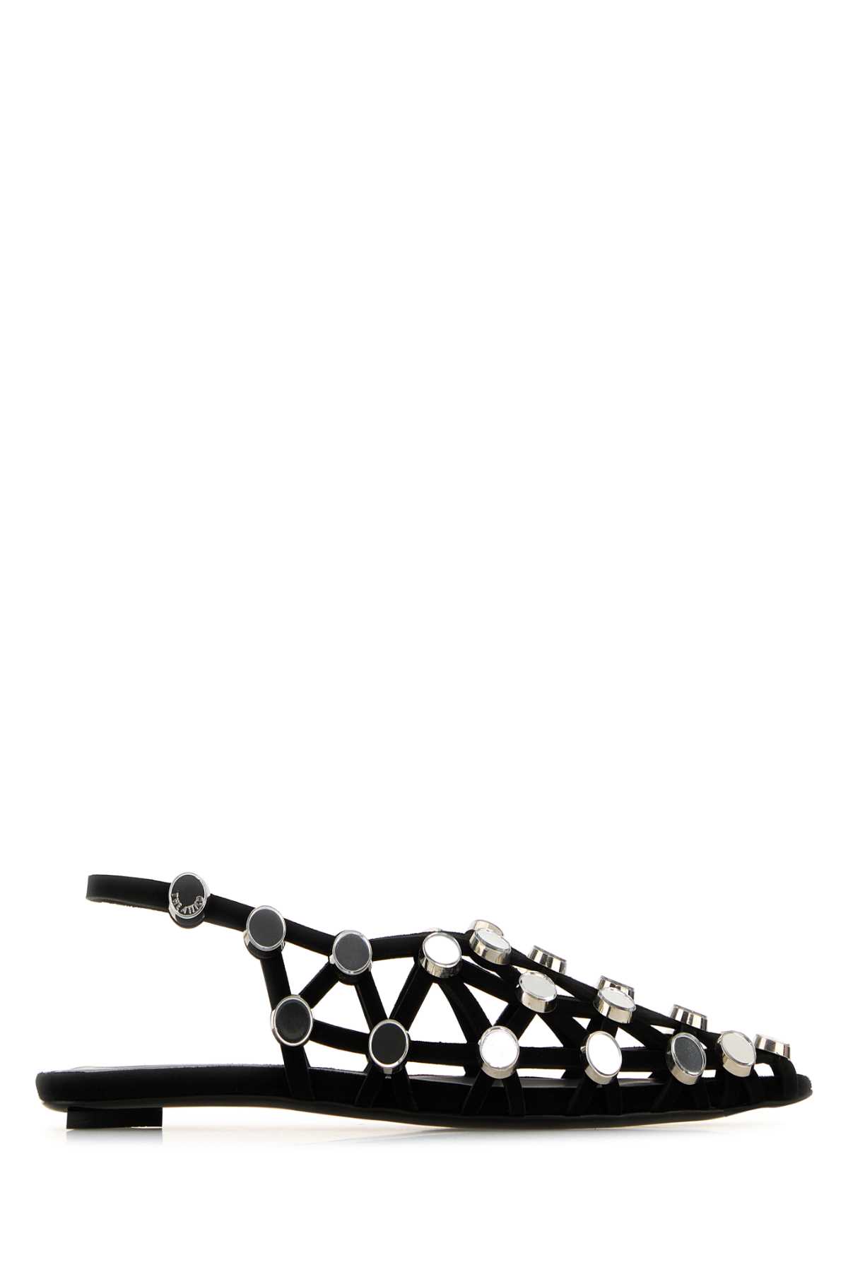 The Attico Black Suede Grid Ballerinas Ballerine – Women