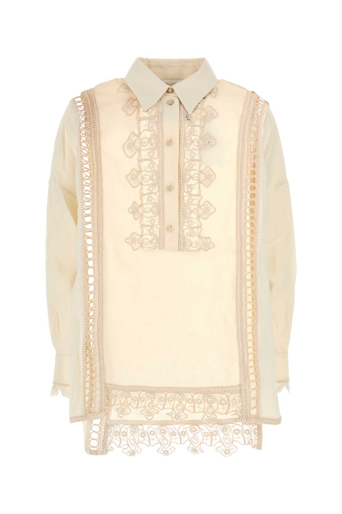 Zimmermann Cream Linen Illuminate Shirt Exterior: Camicie – Women
