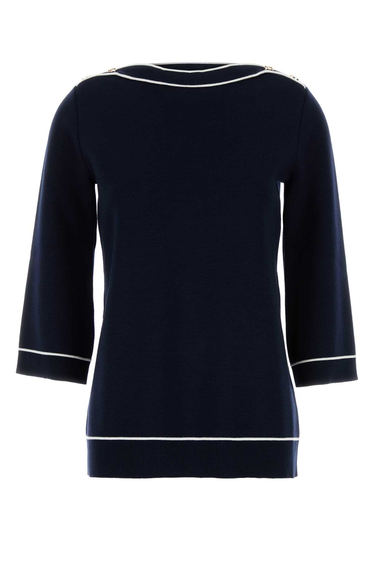 Gucci Navy Blue Wool Oversize Sweater