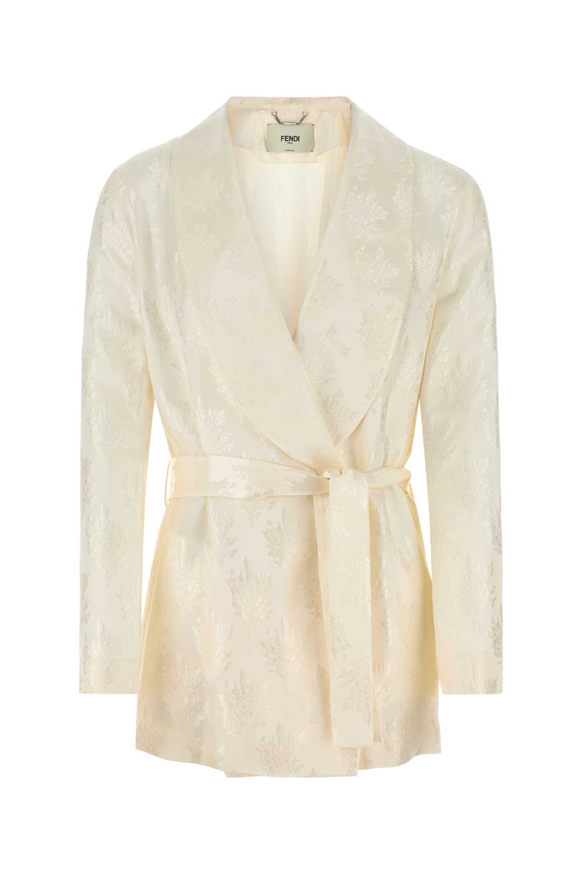 Fendi White Silk Blazer Exterior: Giacche E Gilet – Women