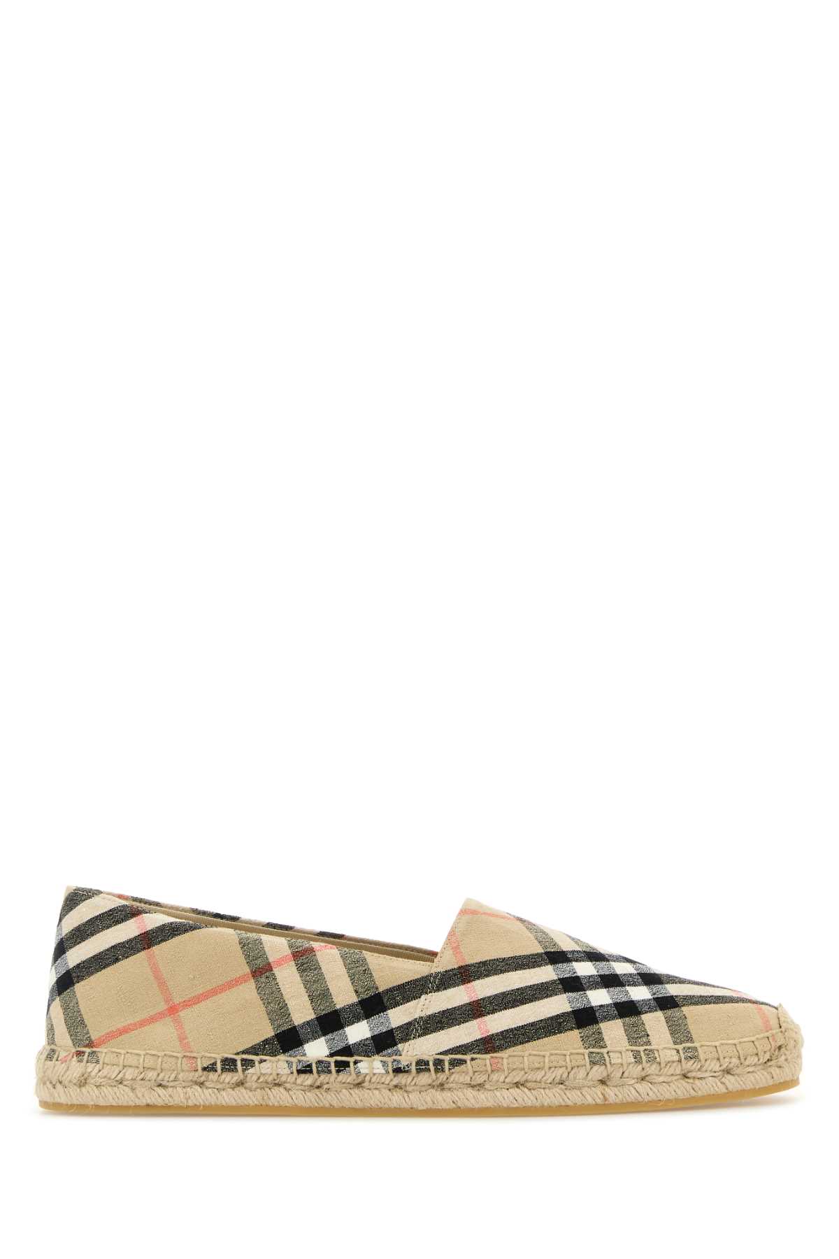 Burberry Embroidered Canvas Espadrilles Sandipcheck Linen Elastane Espadrillas – Men