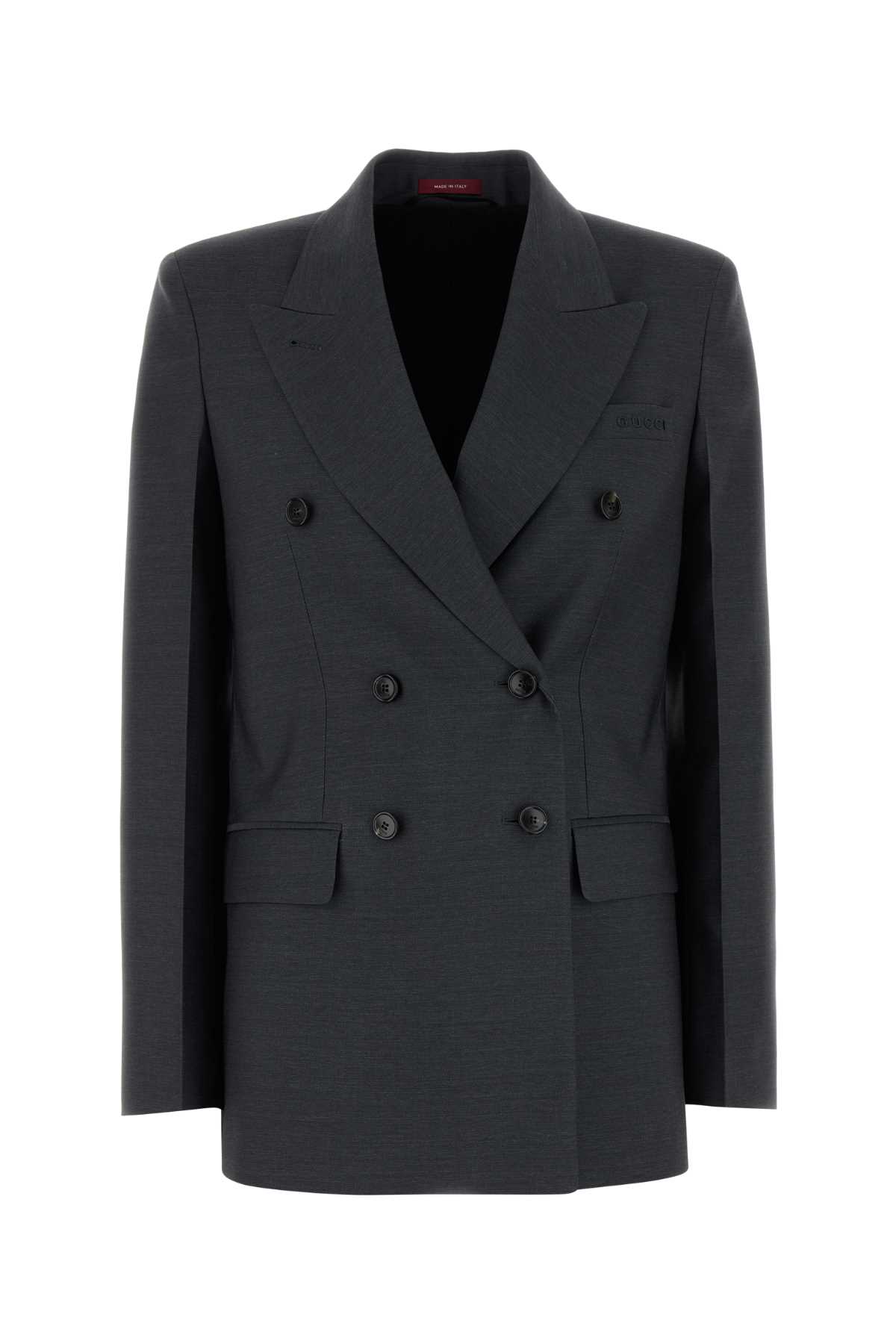 Gucci Graphite Wool Blazer Mediumgrey Giacche E Gilet – Women