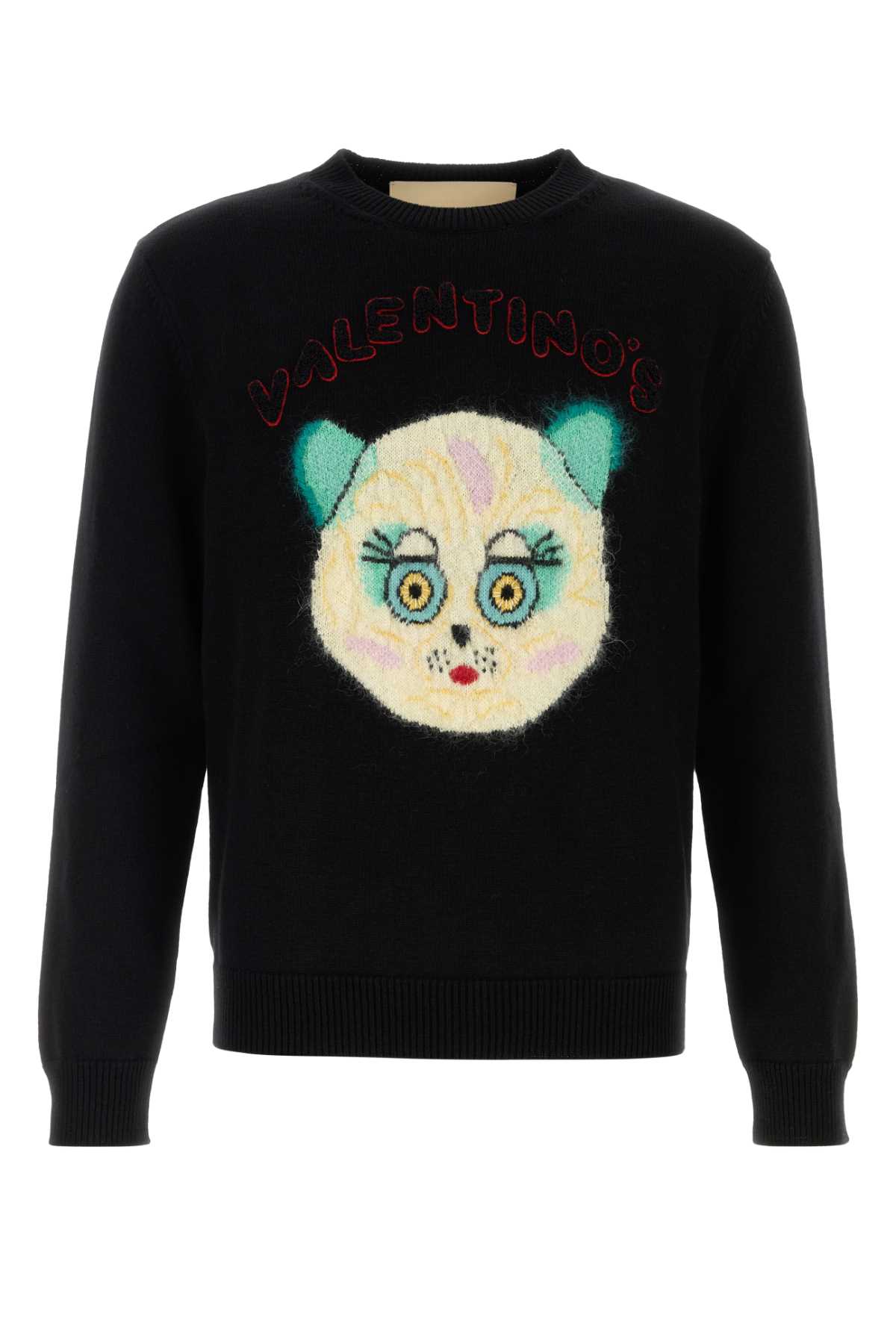 Valentino Garavani Black Cotton Bled Sweater Nero Exterior: Wool Maglieria – Men