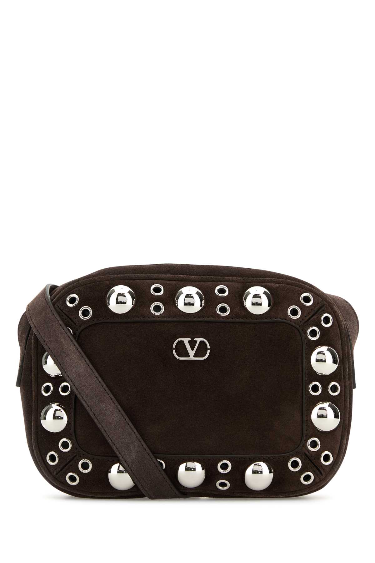 Valentino Garavani Brown Suede Nellcãte Crossbody Bag Testadimoro Borse A Tracolla - Men