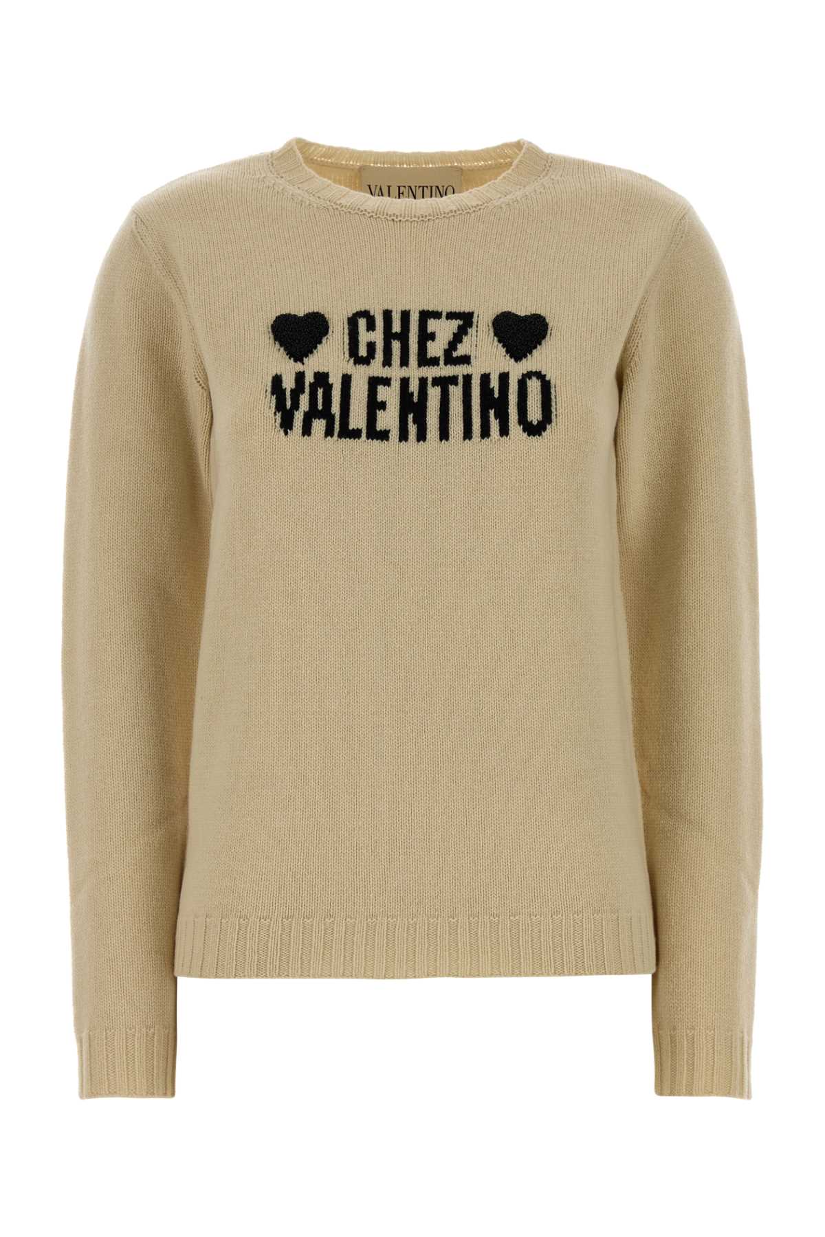 Valentino Garavani Beige Wool Sweater Betullanero Exterior: Virgin Maglieria – Women
