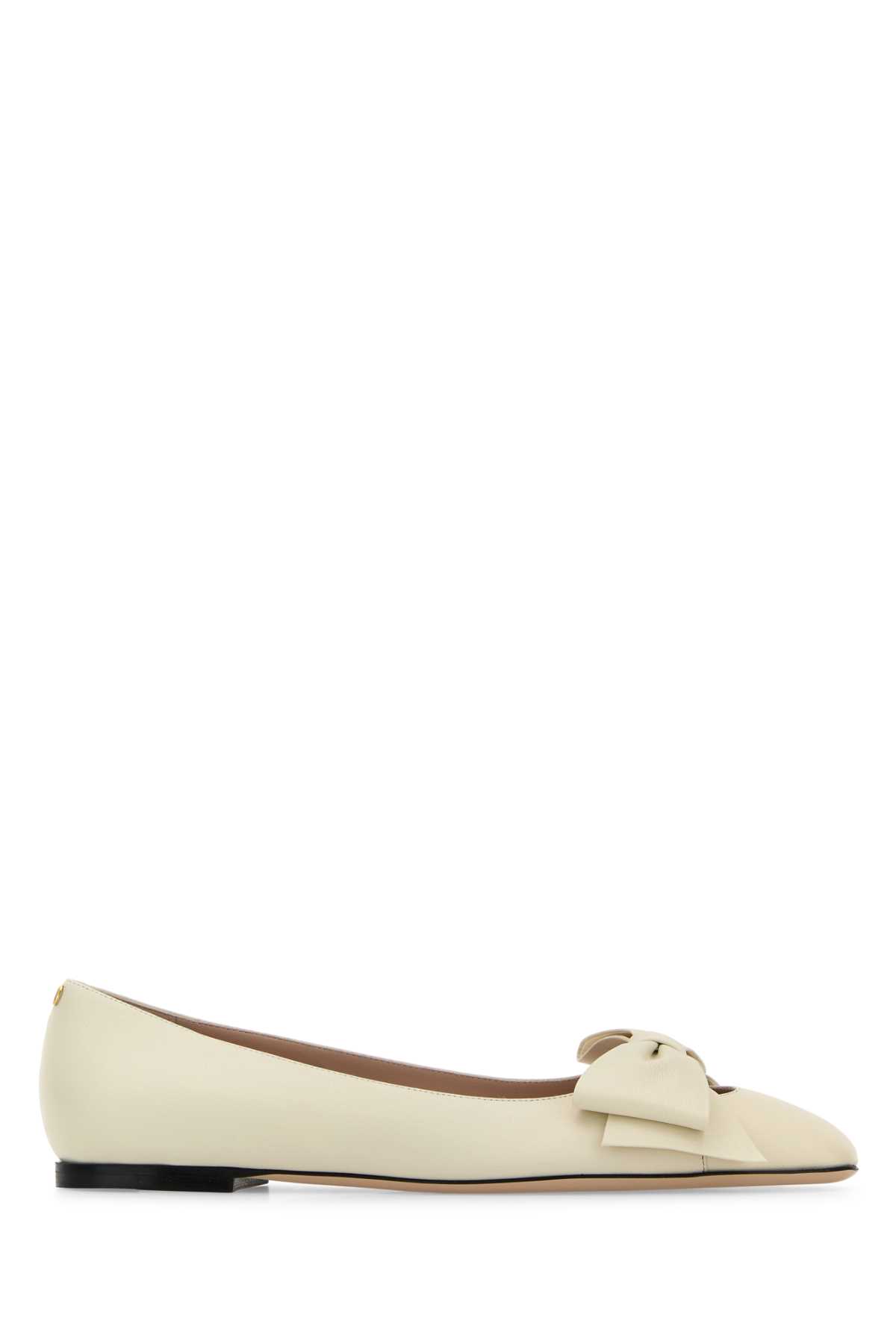 Valentino Garavani Ivory Leather Bowow Ballerinas Ballerine – Women