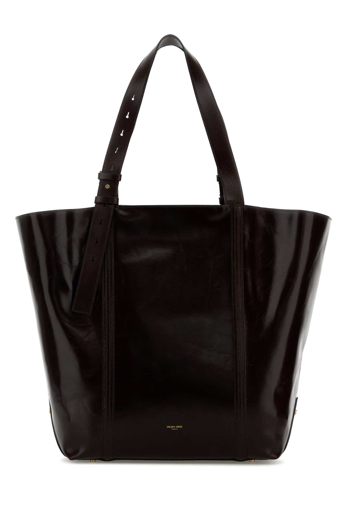 Golden Goose Deluxe Brand Dark Brown Leather 24.7 Shopping Bag Testadimoro Cow Borse A Mano – Women