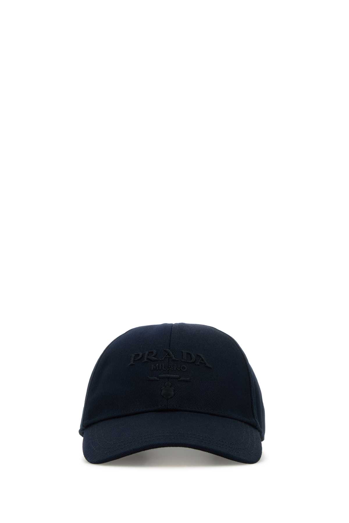 Prada Navy Blue Drill Baseball Cap Bleu Cappelli - Men