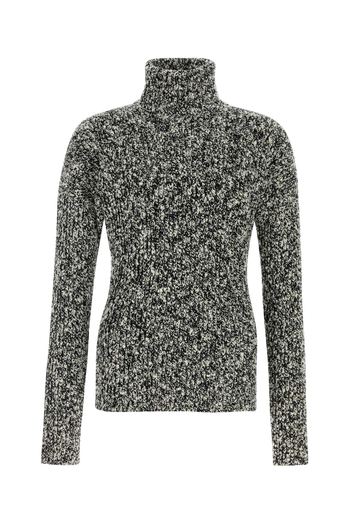 Dolce & Gabbana Two-Tone Wool Blend Sweater Bianconero Exterior: Nylon Maglieria – Men