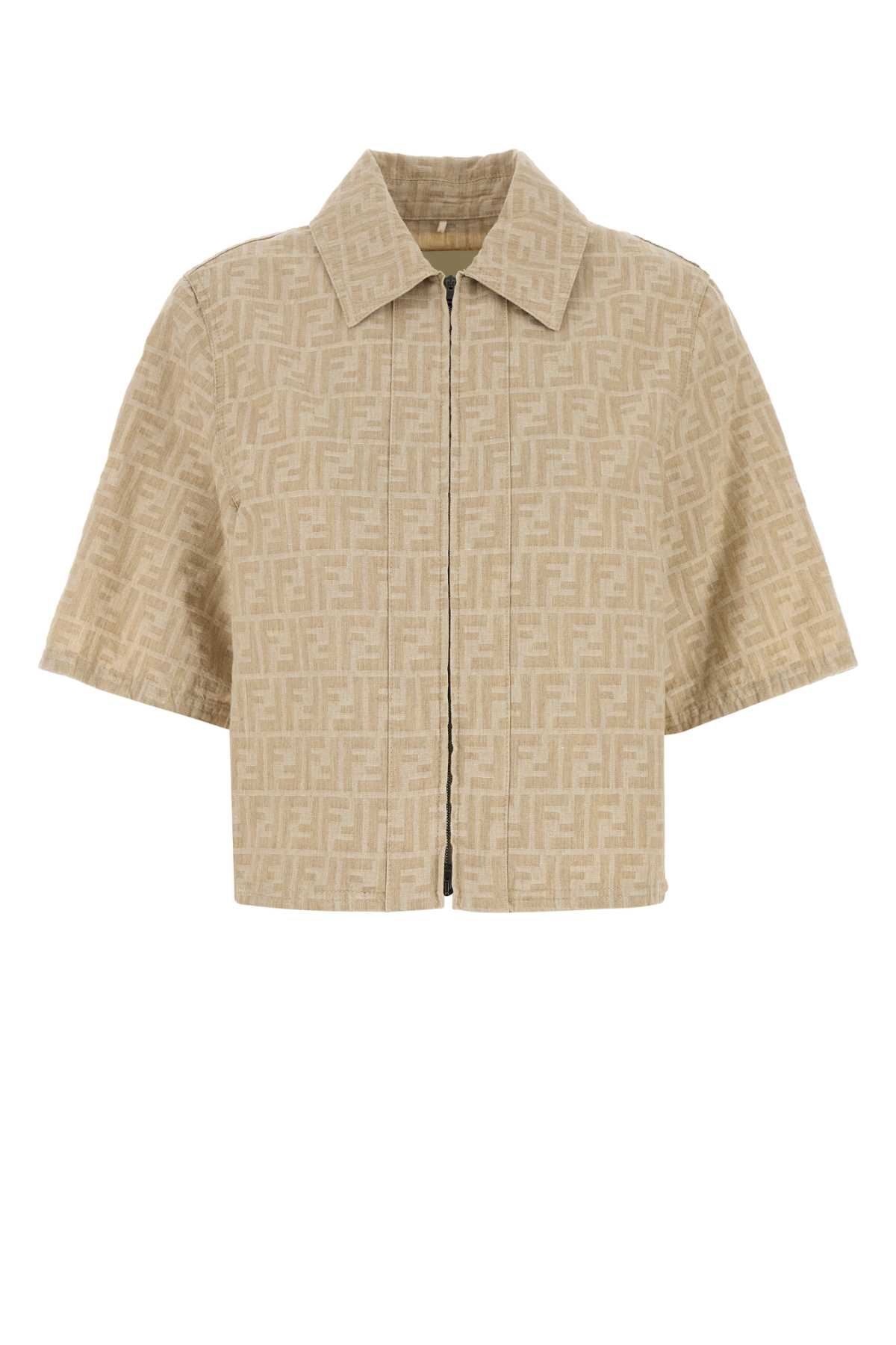 Fendi Embroidered Denim Shirt Raffia-25 Exterior: Linen Cotton Camicie – Women