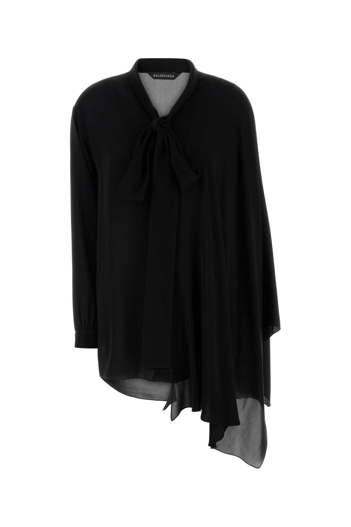 Balenciaga Black Georgette Blouse Exterior: Silk Maglie – Women