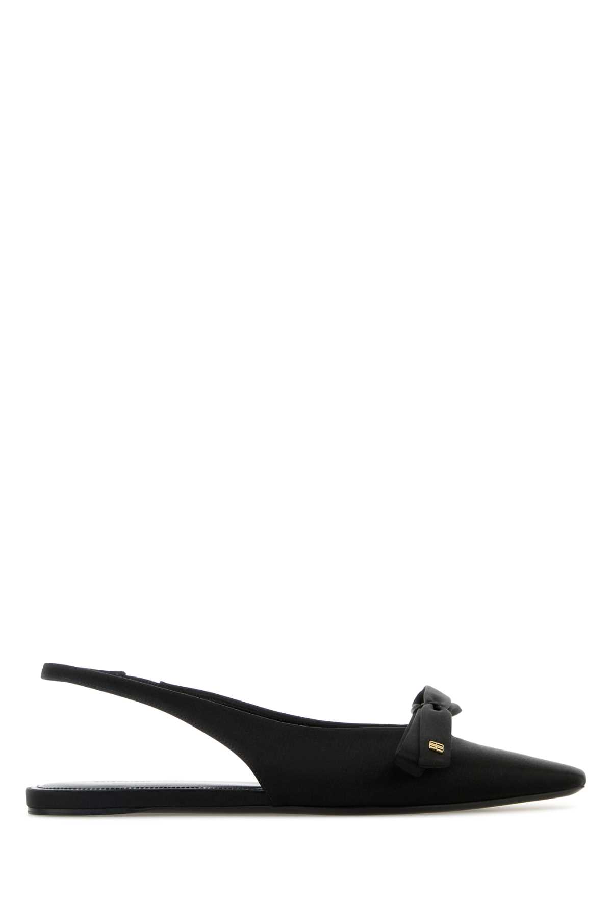 Balenciaga Black Satin Ballerinas Black/gold Ballerine – Women