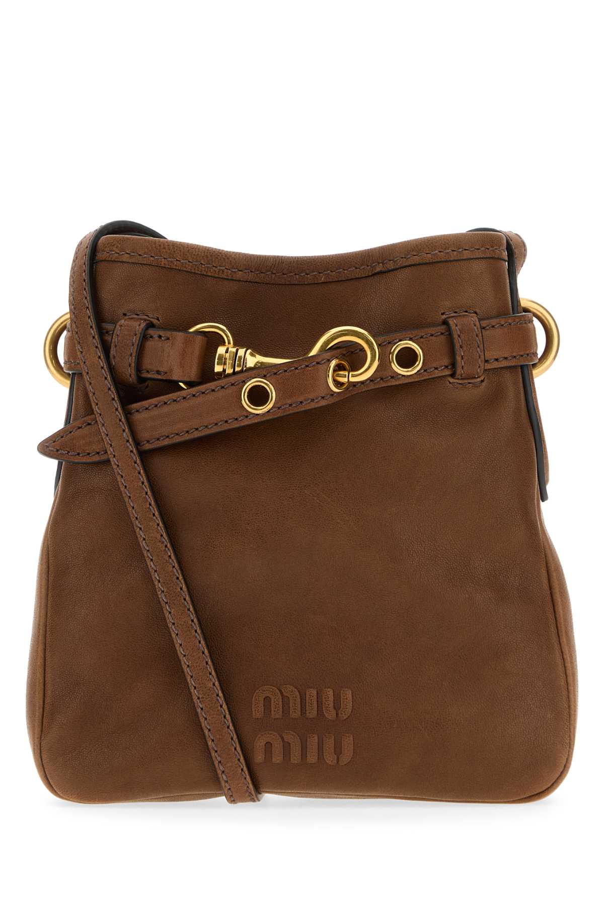 Miu Miu Caramel Nappa Leather Crossbody Bag Rovere Agnello Beauty Case - Women