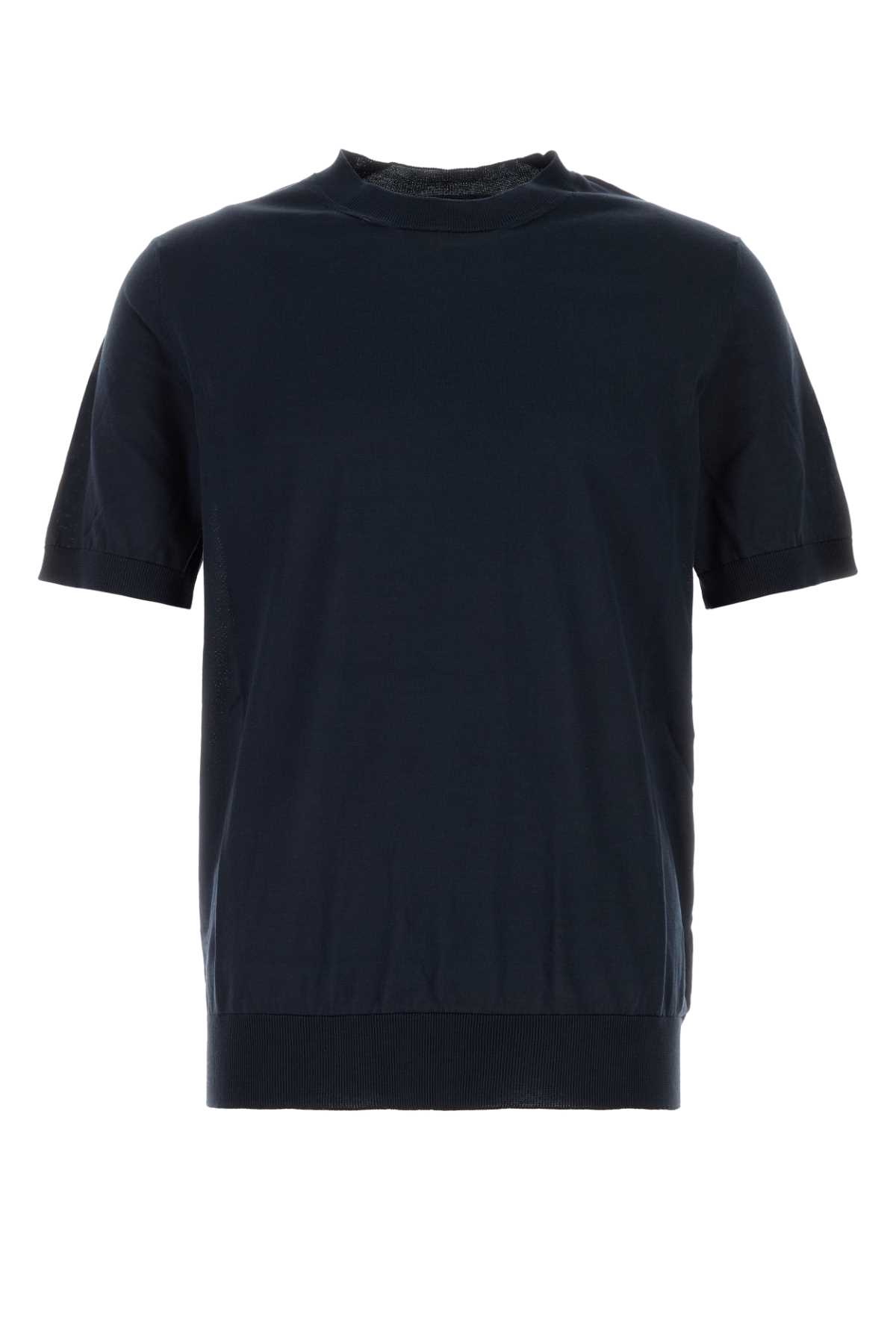 Prada Navy Blue Silk Sweater Bleu Setariciclata Maglieria – Men