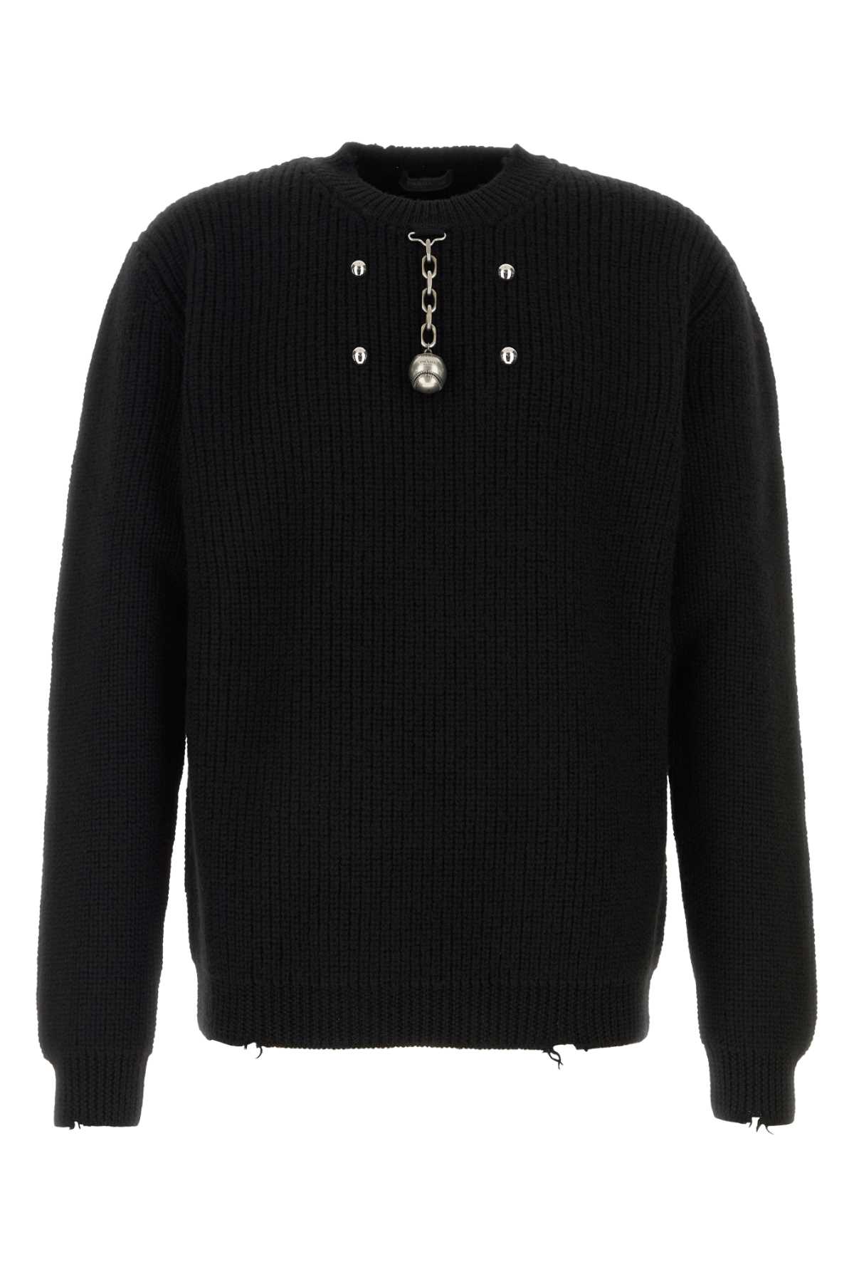 Prada Black Wool Sweater Nero Wv-ottone Maglieria – Men