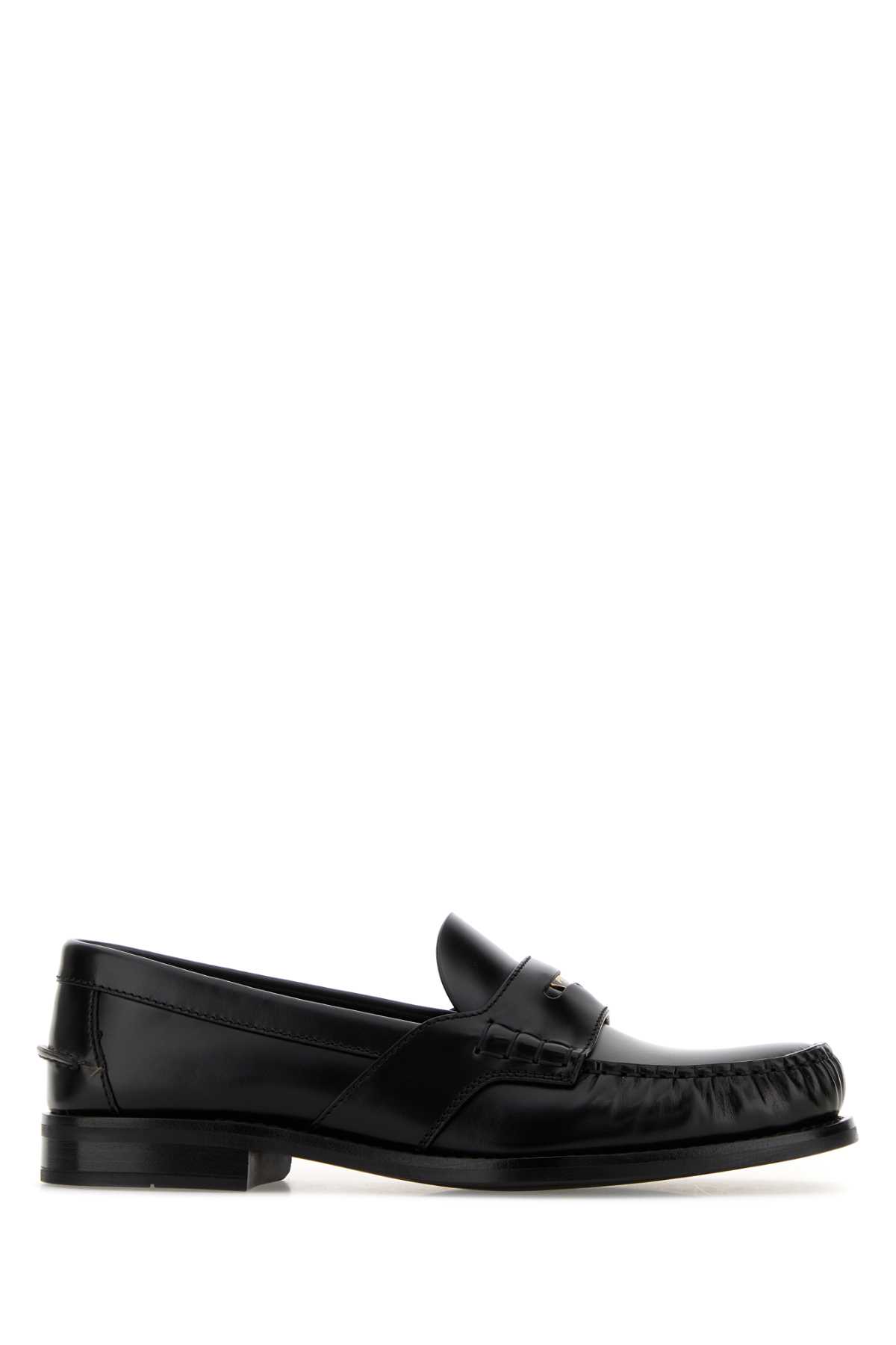 Prada Black Leather Loafers Nero Mocassini - Women