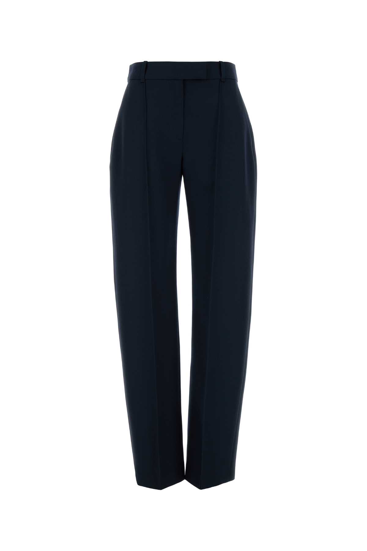 Alexander McQueen 826967qjach 4003 Navy Lw Wide Leg Trs Pantaloni
