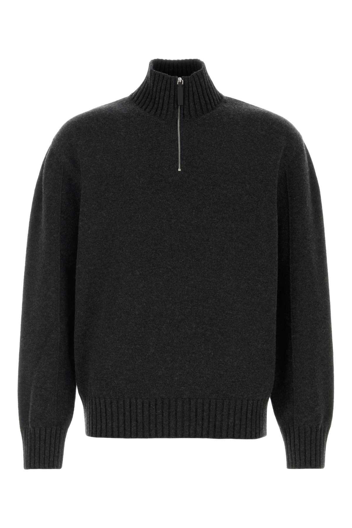 Ferragamo Slate Cashmere Blend Sweater Leadgreymelange Ws-pa-pu Maglie – Men