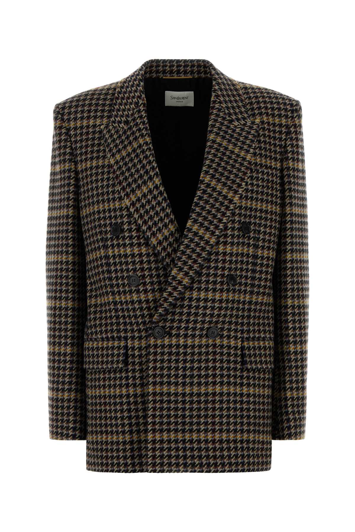 Saint Laurent Embroidered Wool Blazer Multicolore Exterior: Lining: Silk Giacche E Gilet – Women