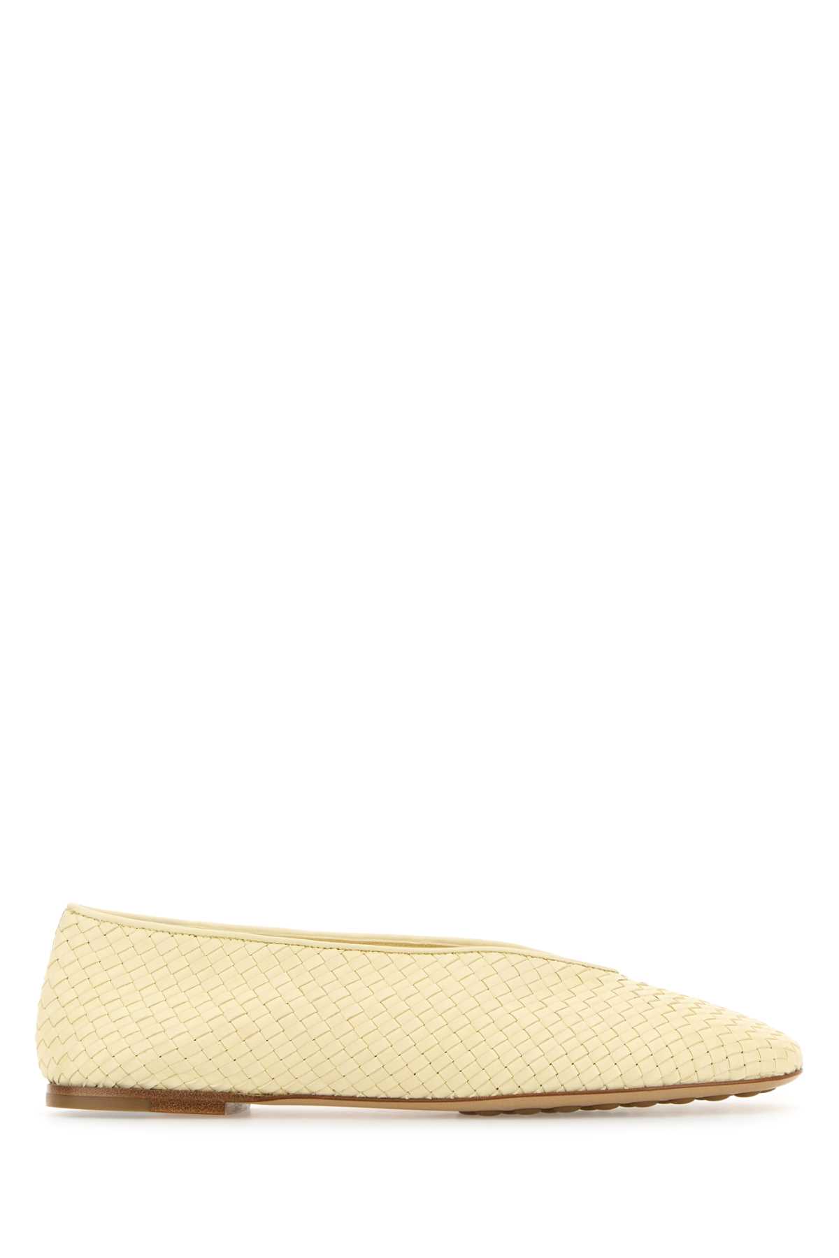 Bottega Veneta Pastel Yellow Leather Rosa Ballerinas Giallochuaro Ballerine – Women