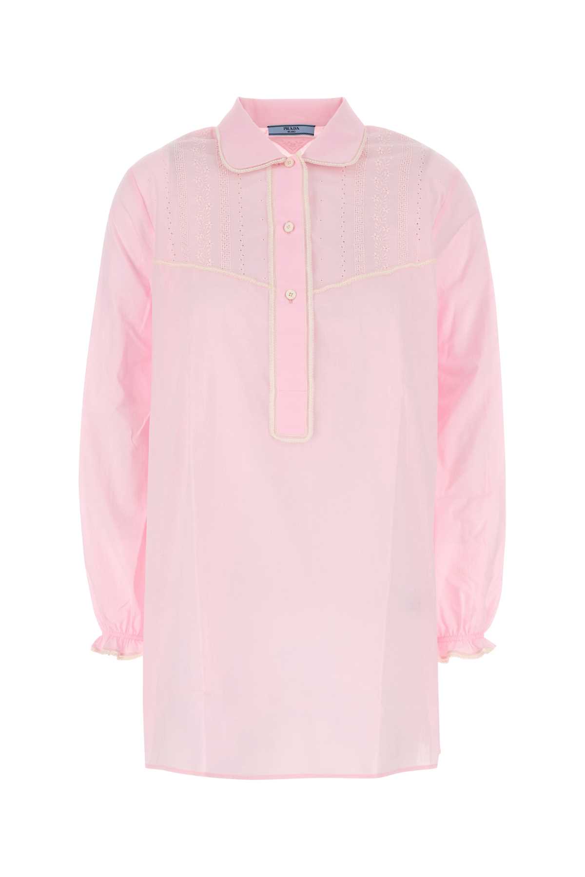 Prada Pink Cotton Blouse Rosa Co-trochusniloticus Camicie – Women