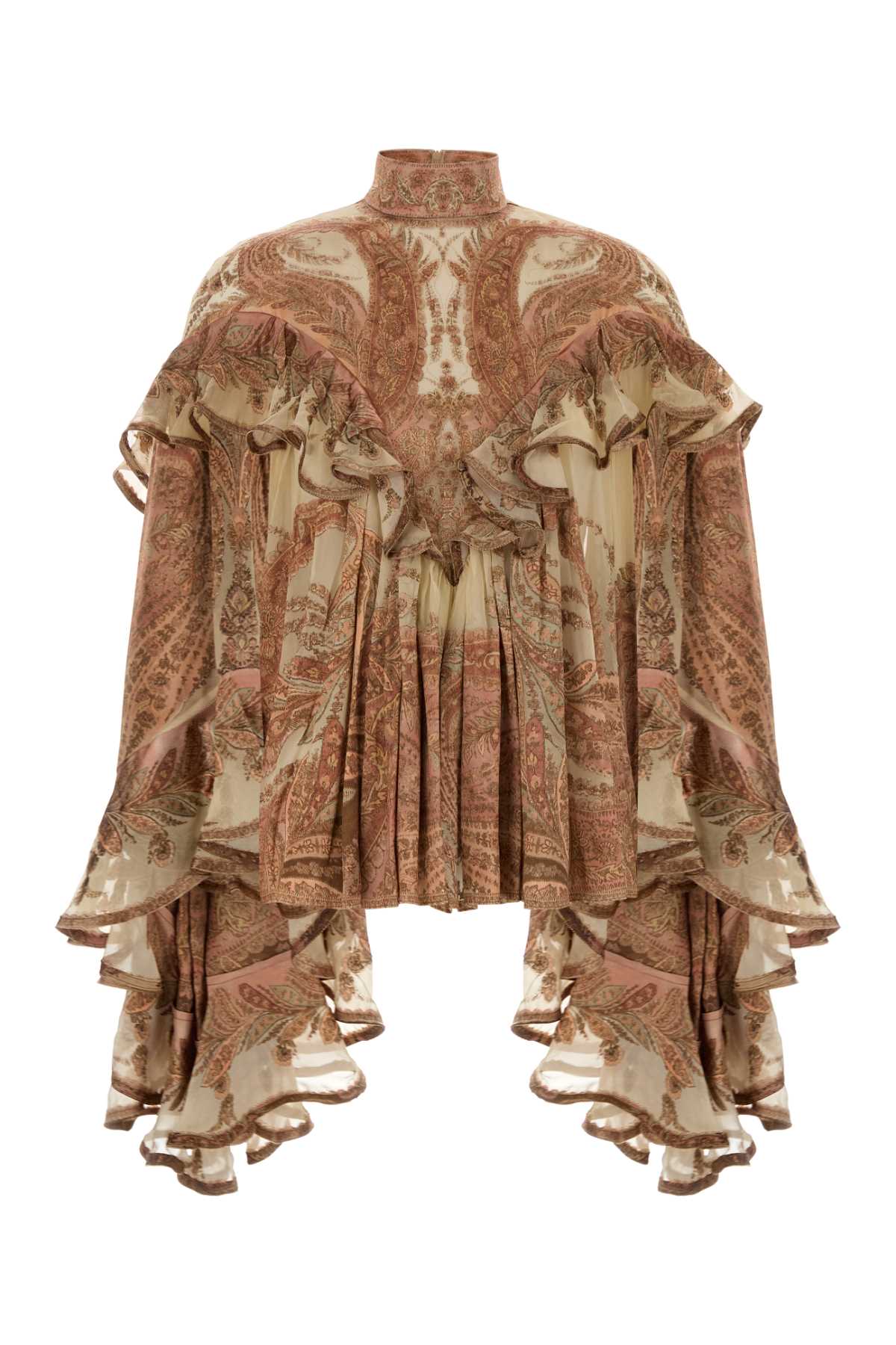 Zimmermann Printed Satin Hypnotic Blouse Creampaisley Exterior: Viscose Silk Maglie – Women