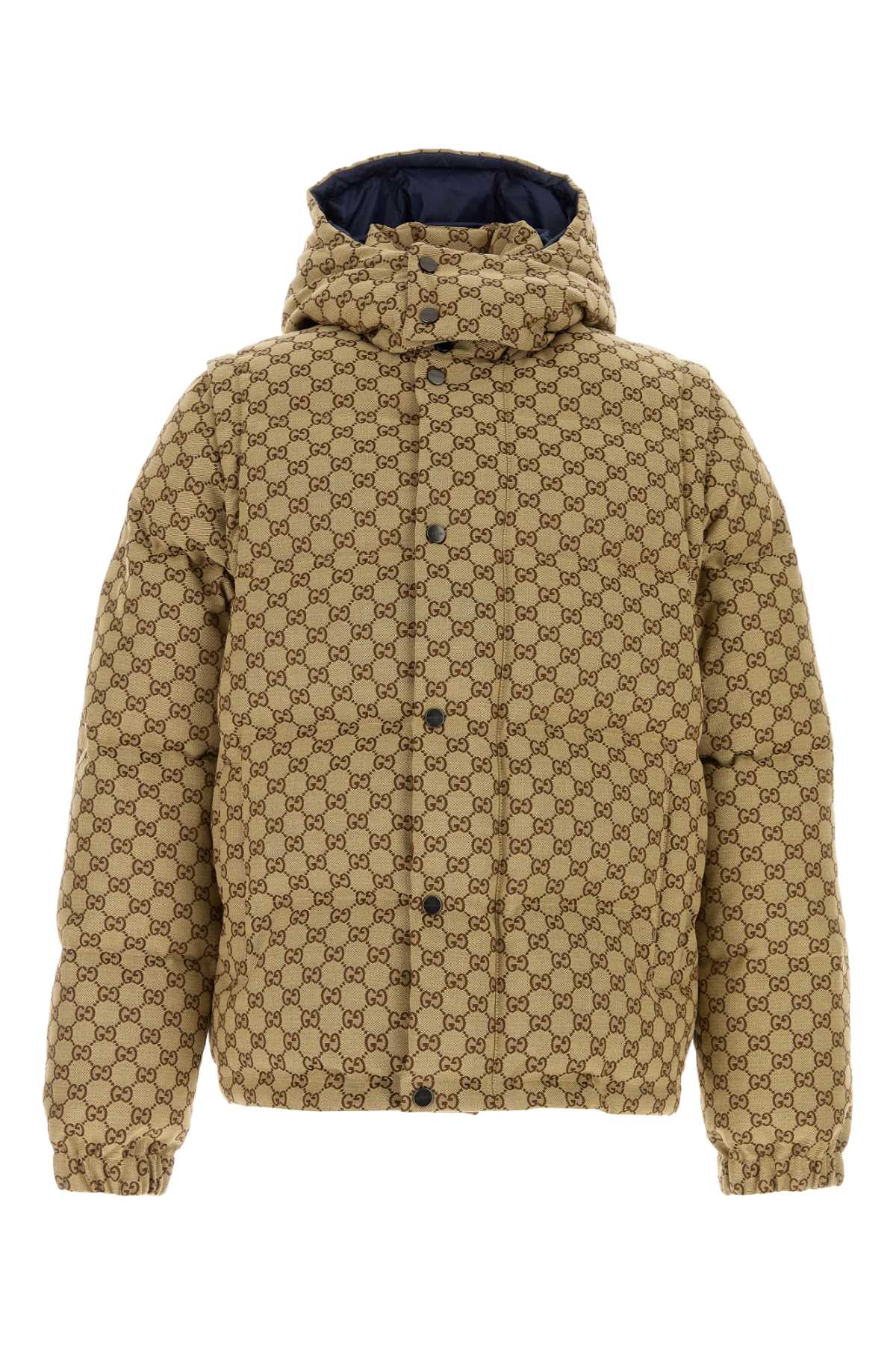 Gucci Gg Fabric Down Jacket Camelebony Piumini - Men