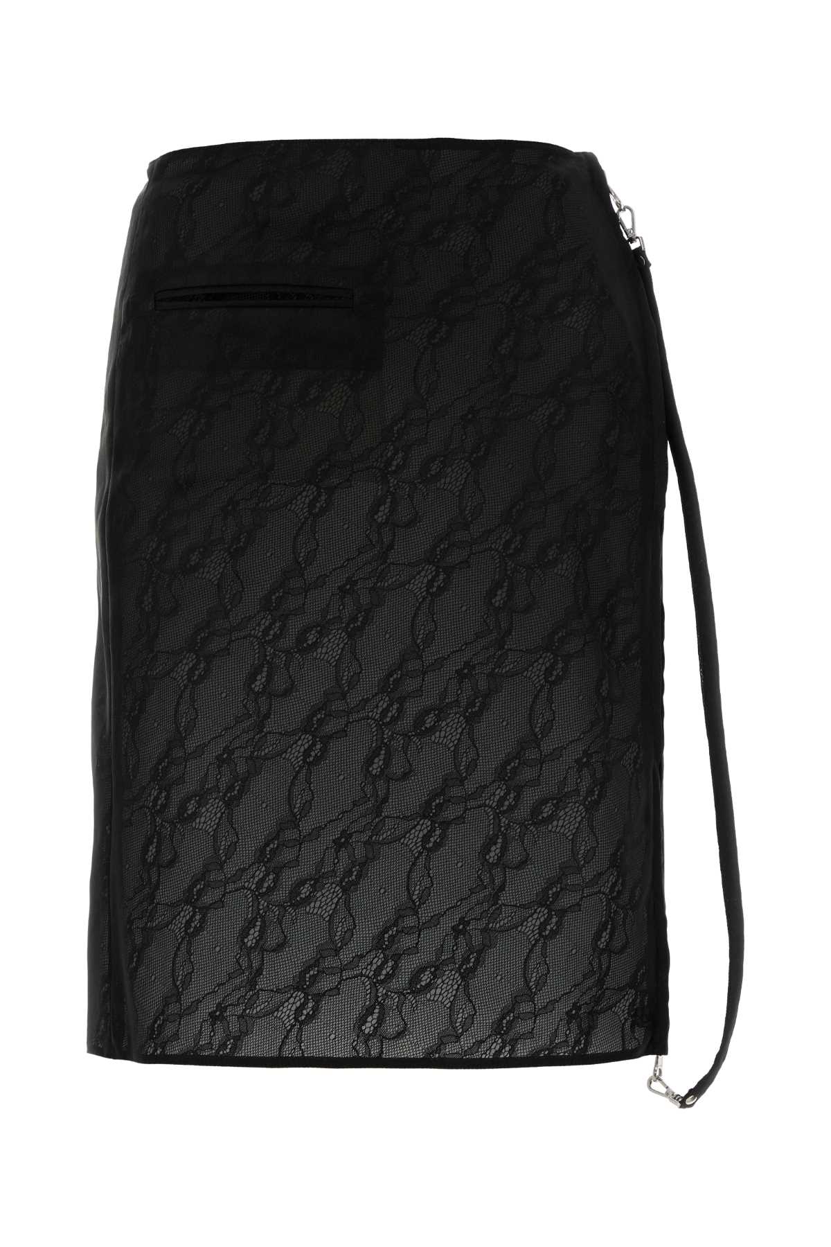 Courrèges Black Stretch Nylon Blend Skirt