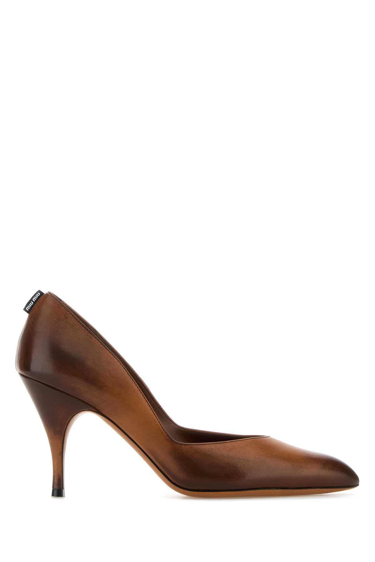 Miu Miu Caramel Leather Pumps Cognac Vitello Scarpe Con Tacco – Women