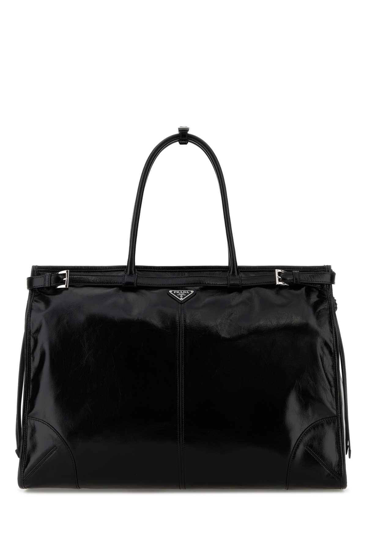 Prada Black Leather Large Shopping Bag Nero Borse A Tracolla - Men