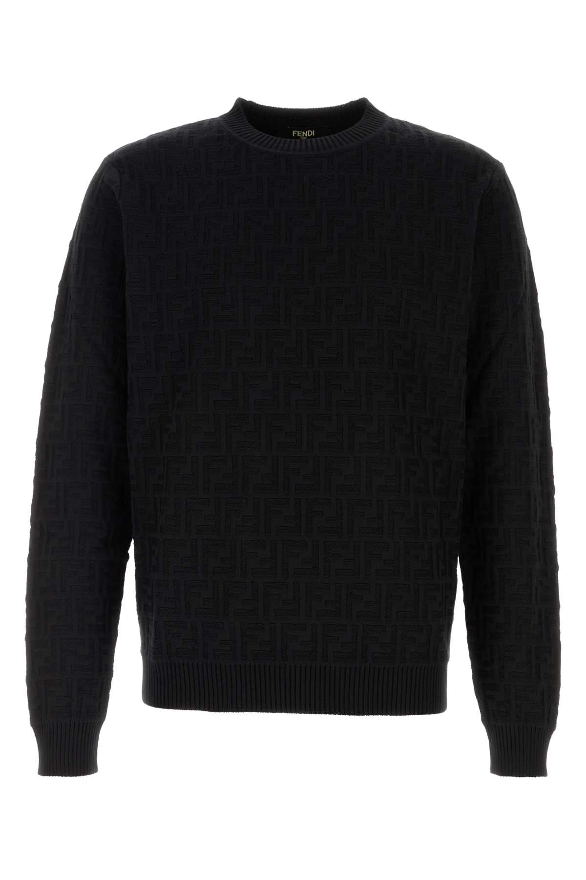 Fendi Embroidered Cotton Sweater Black Exterior: Maglie – Men