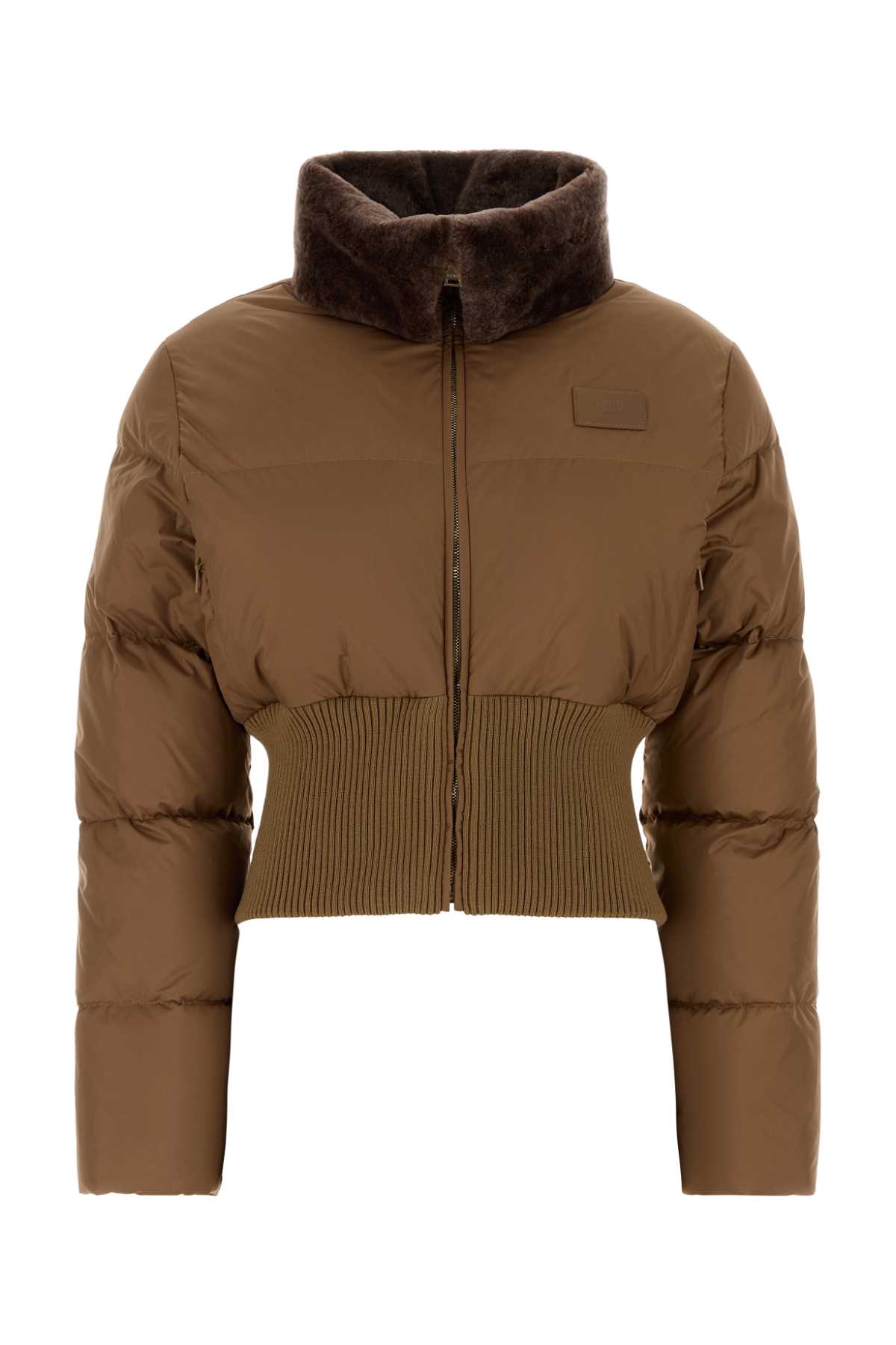 Fendi Camel Polyester Down Jacket Camel-25 Piumini - Women