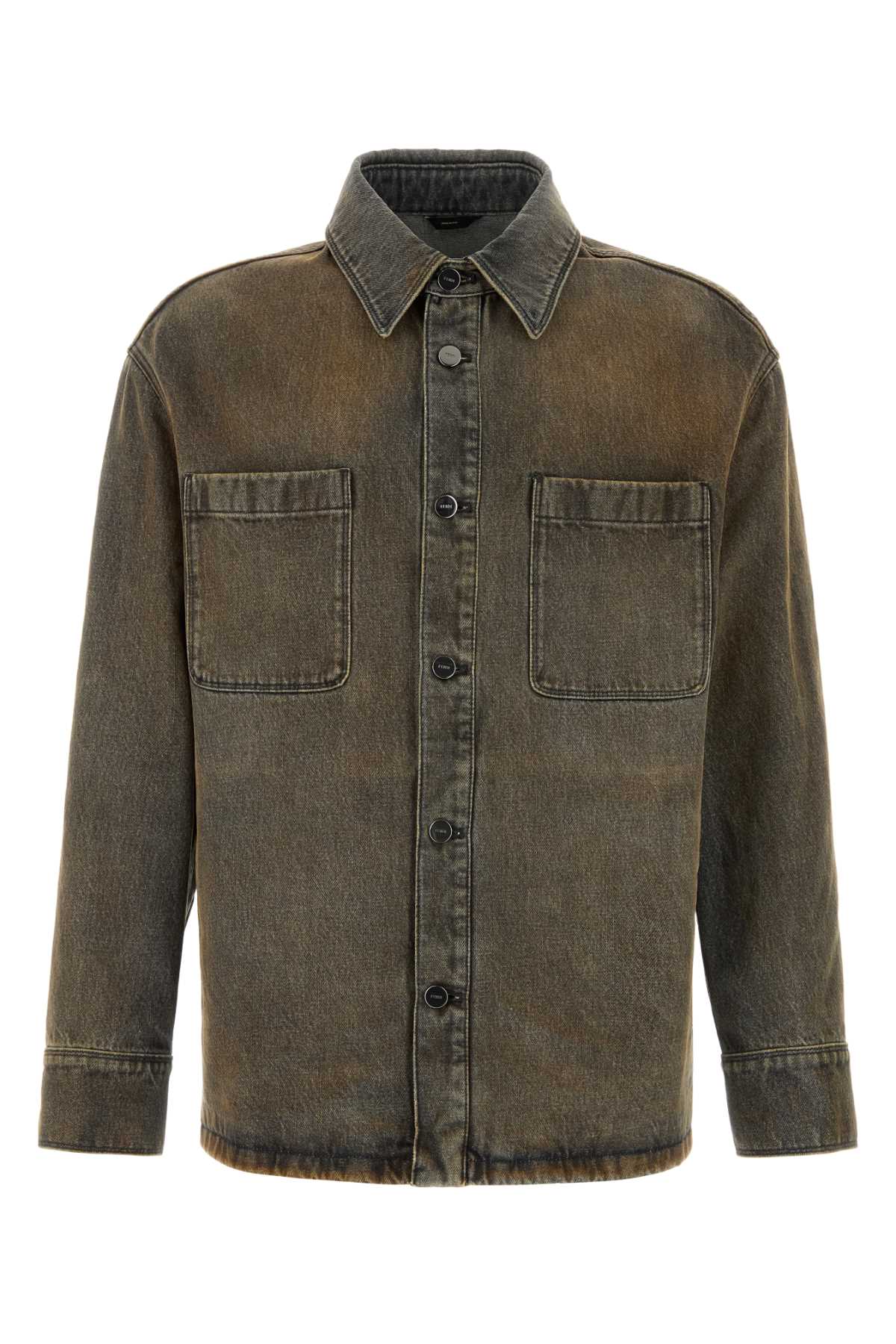 Fendi Denim Jacket Argilla Exterior: Cotton Giubbini – Men