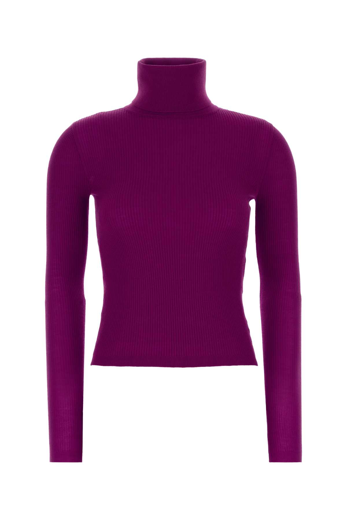 Saint Laurent Purple Cashmere Blend Sweater Magenta Exterior: Wool Silk Maglieria – Women