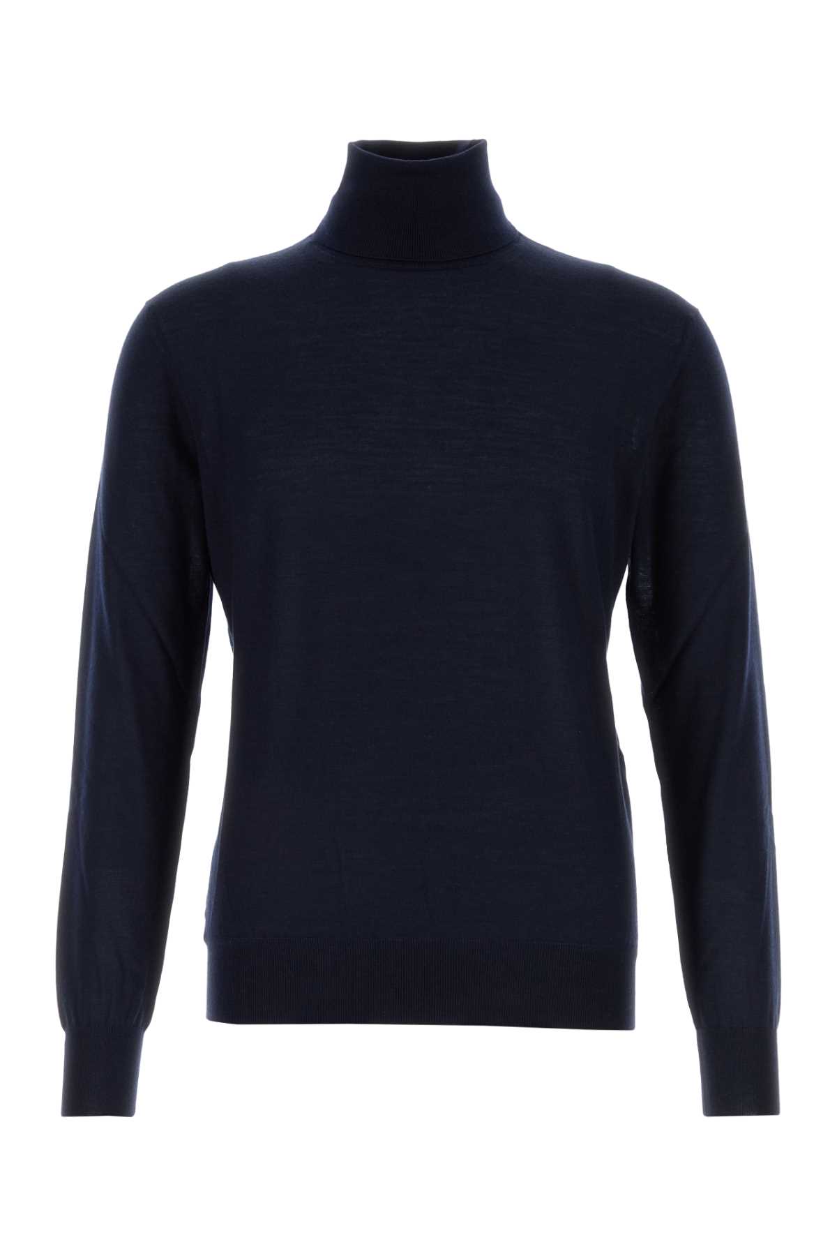 Saint Laurent Navy Blue Cashmere Blend Sweater Bleunuit Exterior: Wool Silk Maglie – Men