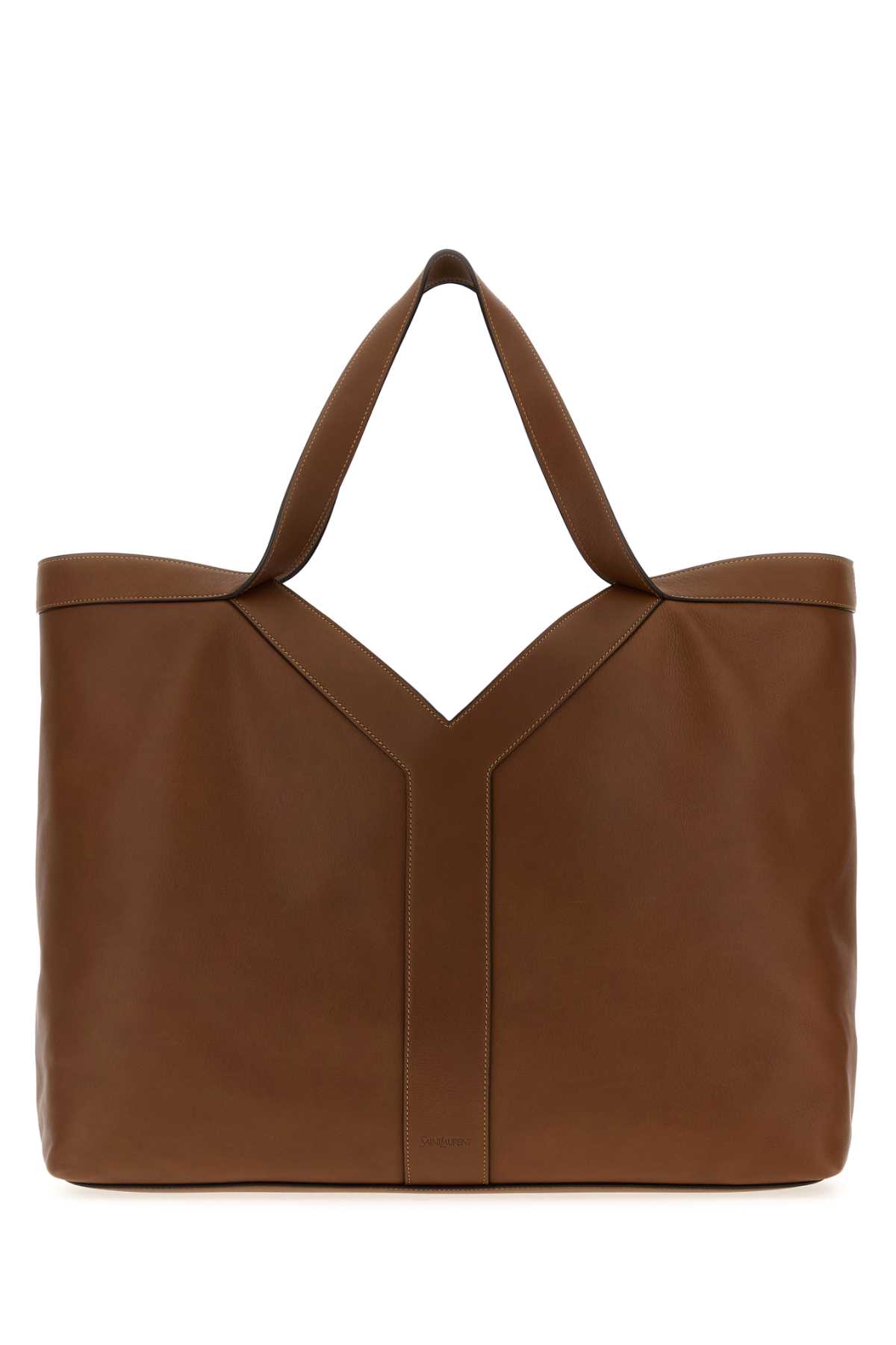Saint Laurent Brown Leather Oversize Shopping Bag Brickebony Exterior: Calf Lining: Suede Borse A Mano - Men