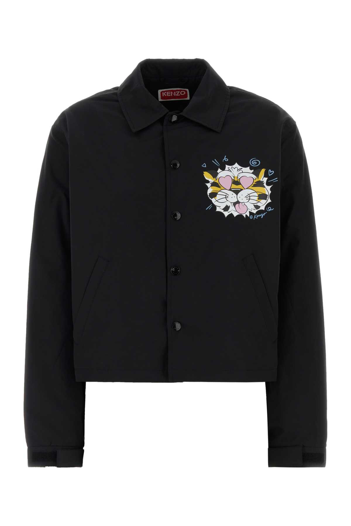 Kenzo Black Cotton Blend Jacket Giubbini - Women