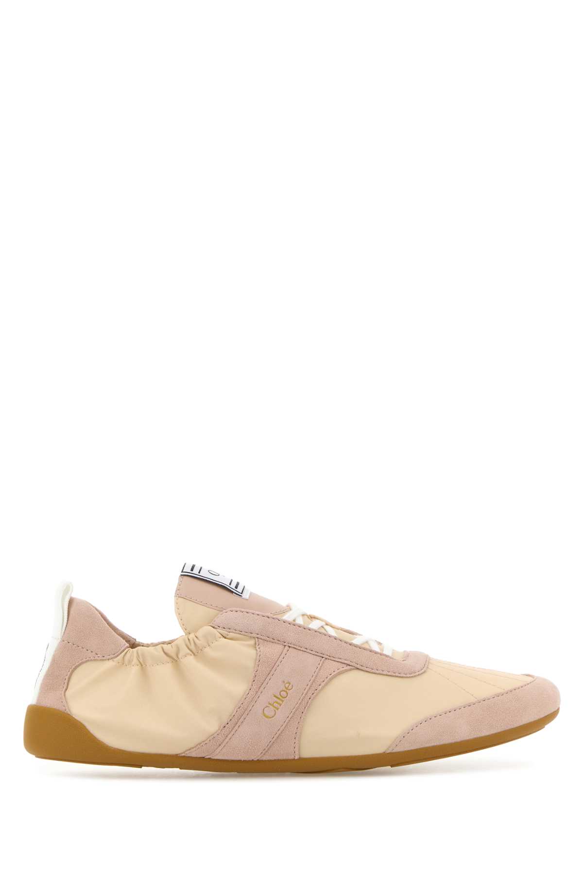 Chloé Two-Tone Canvas And Leather Chloã ̈ Kick Sneakers Beige – Women