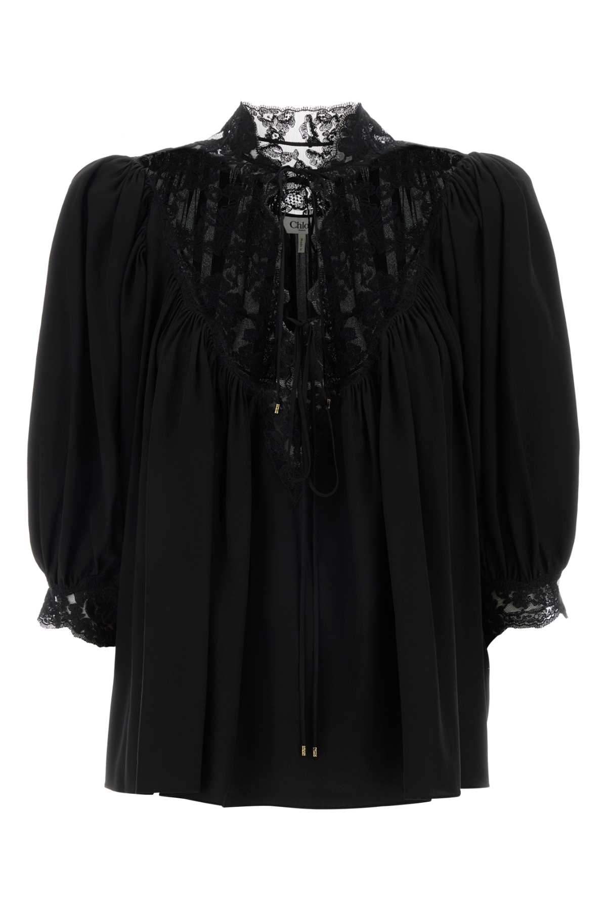 Chloé Black Silk Blouse Maglieria – Women