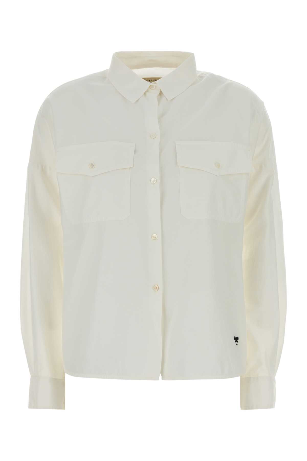 Weekend White Oxford Pesi Shirt Bianco Exterior: Cotton Camicie – Women