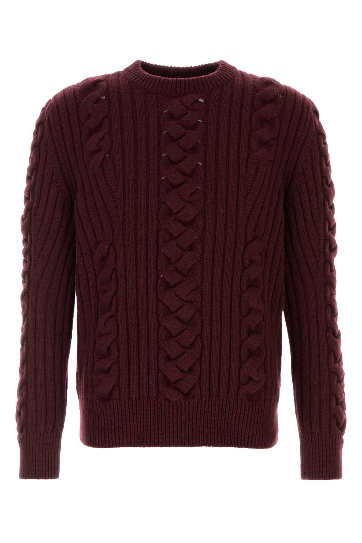 Alexander McQueen Burgundy Wool Blend Sweater Madder Mix Maglie – Men