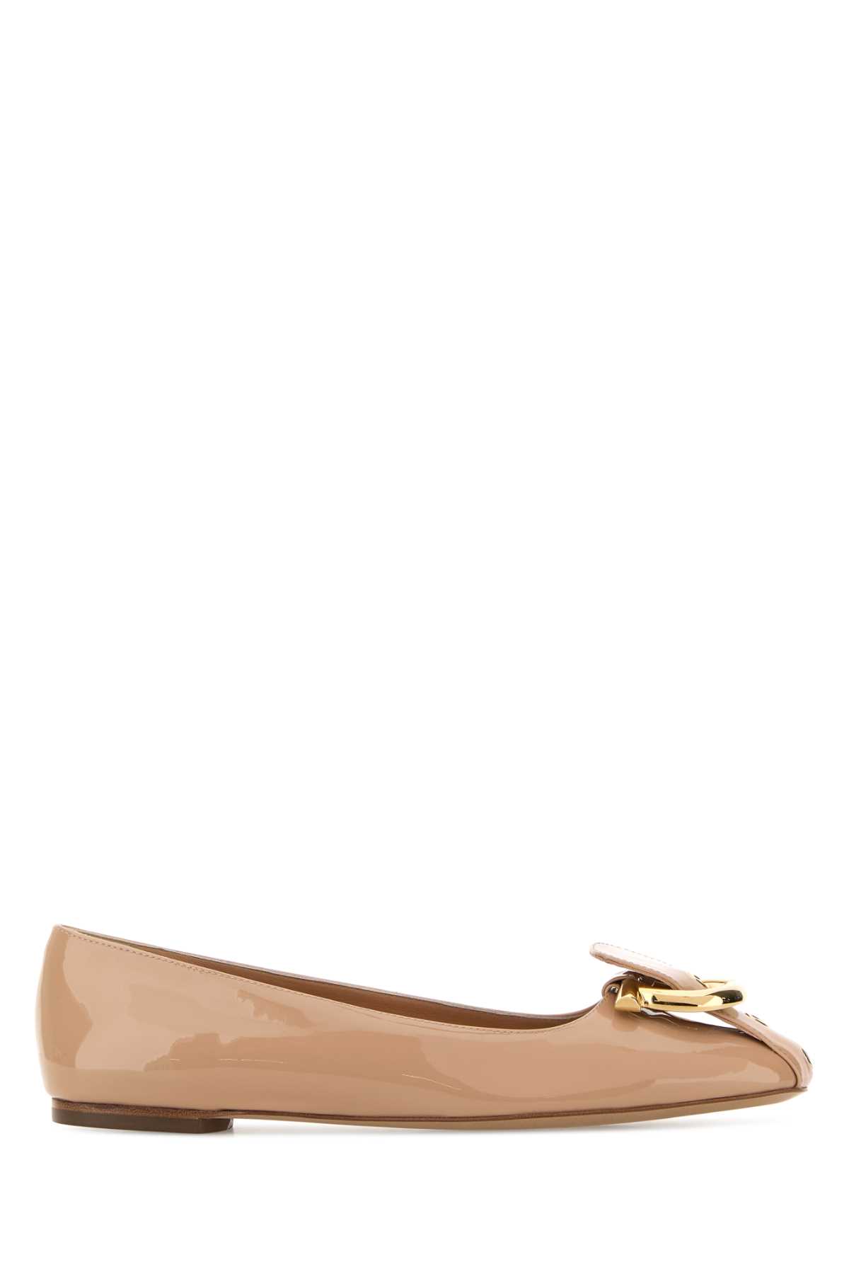 Ferragamo Skin Pink Leather Oxide Ballerinas Amaretti Ballerine – Women