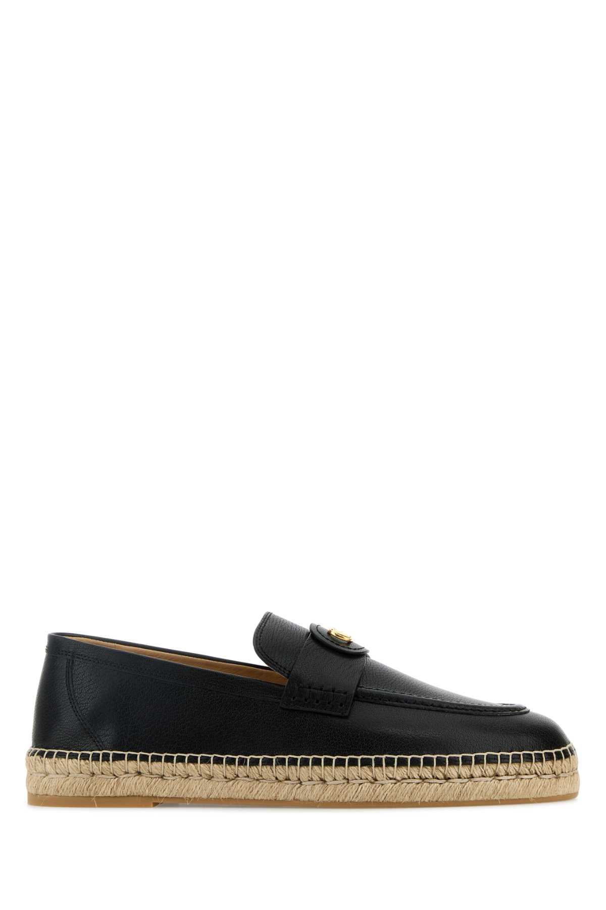 Valentino Garavani Black Leather Vlogo Espadrilles Nero Espadrillas – Men