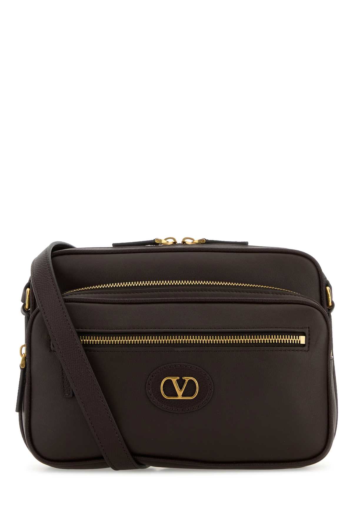 Valentino Garavani Dark Brown Leather Antibes Crossbody Bag Oakbrown Calf - Bos Taurus Borse A Tracolla - Men