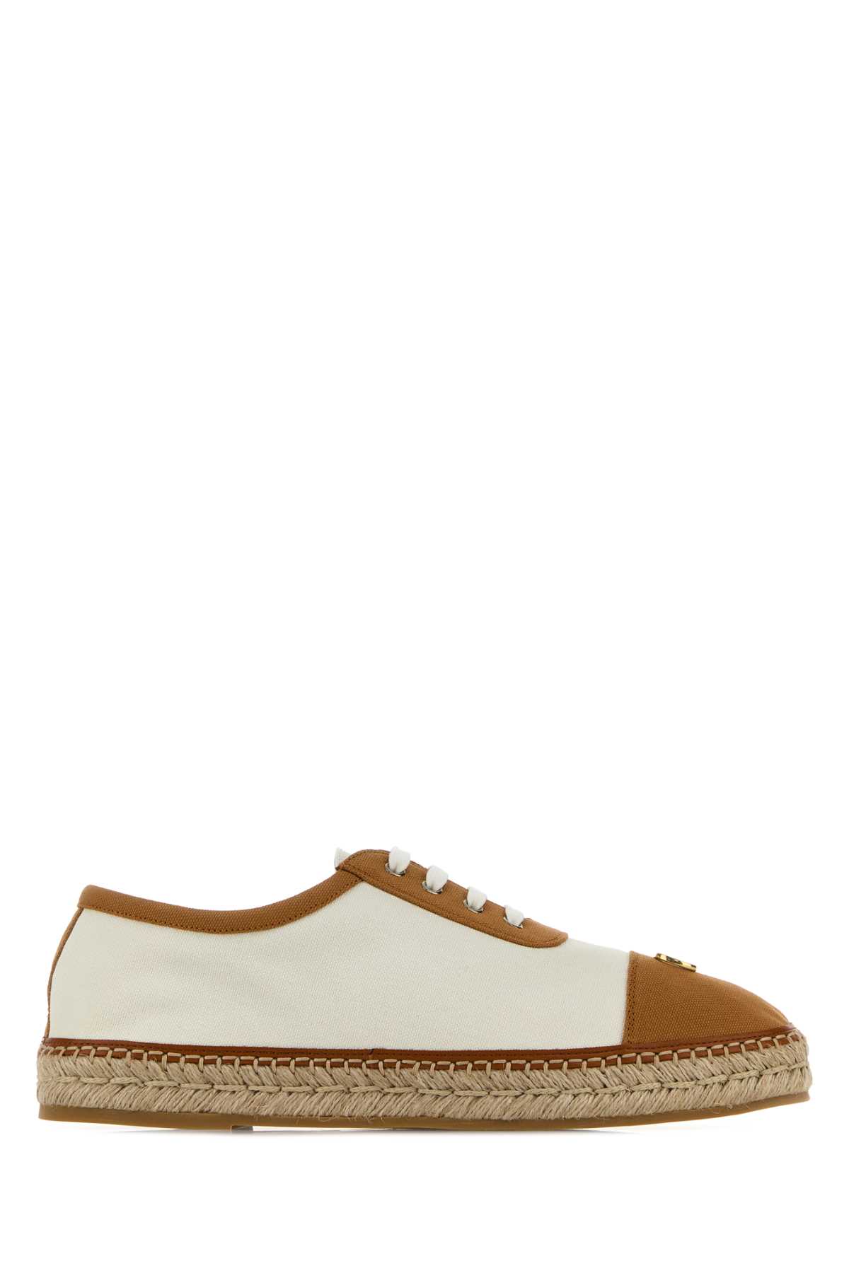 Valentino Garavani Two-Tone Canvas Espadrilles Ivorynocciolaroastedpecan Cotton Espadrillas – Men
