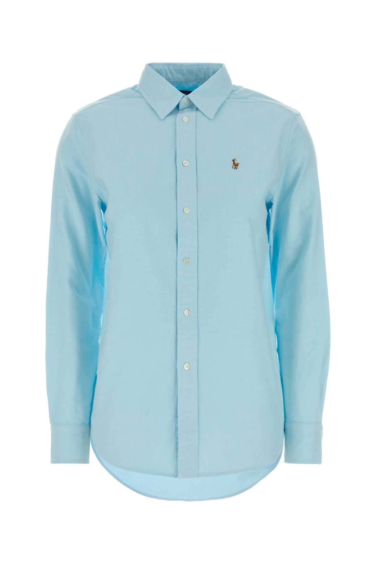 Polo Ralph Lauren Light Blue Oxford Shirt 502 Exterior: Cotton Camicie – Women