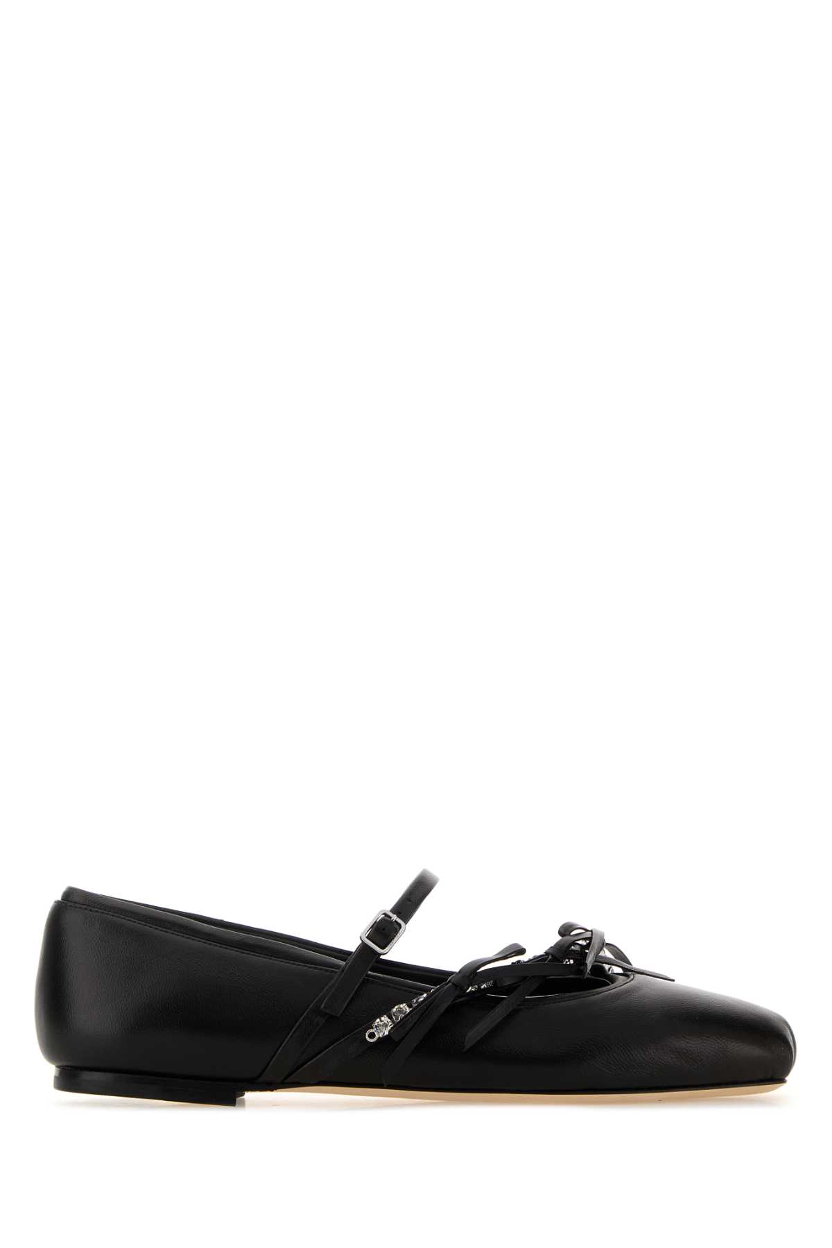 Jimmy Choo Black Nappa Leather Loli Ballerinas Blackblack Ballerine – Women