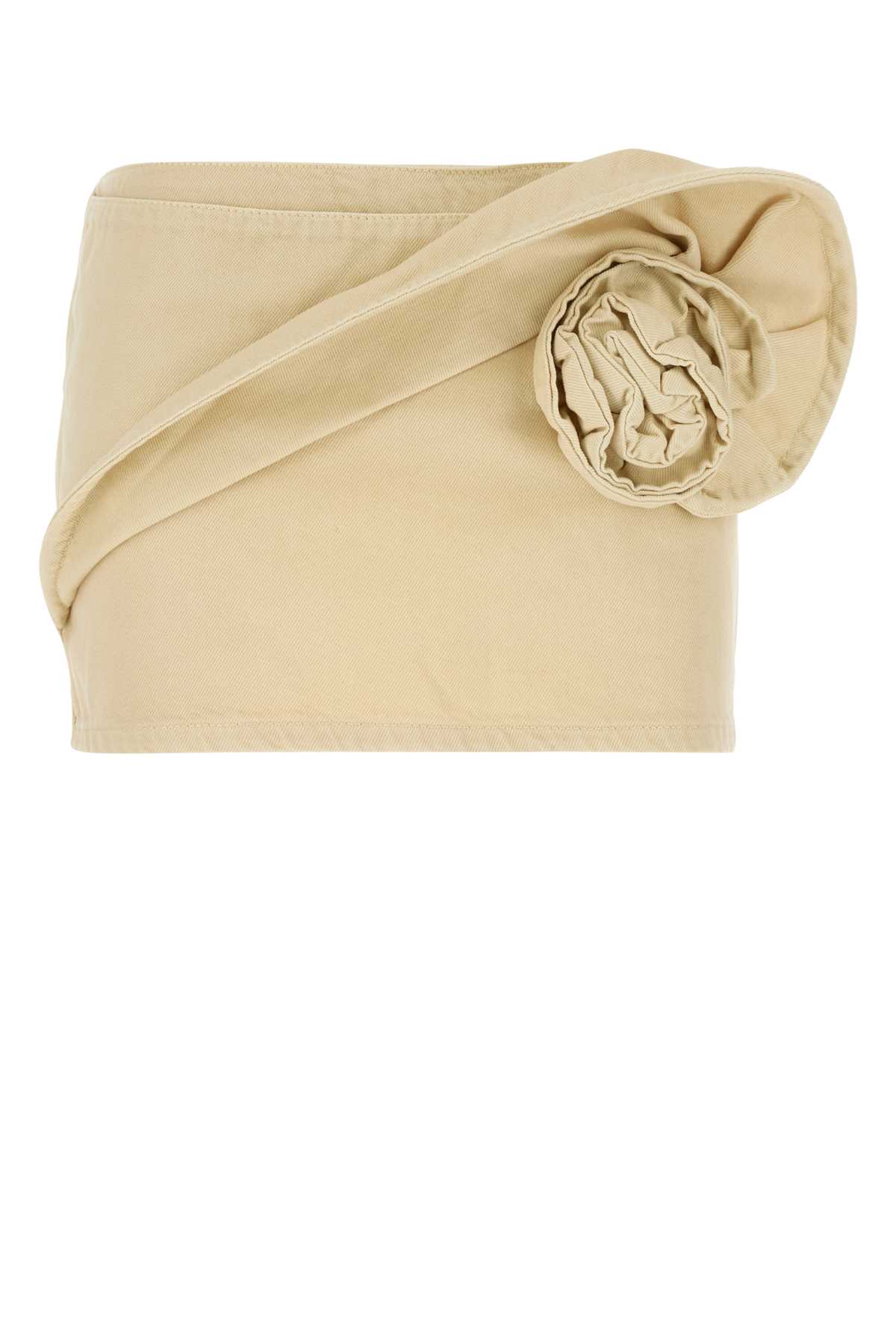 Magda Butrym Cream Denim Mini Skirt Beige Exterior: Cotton Abiti – Women