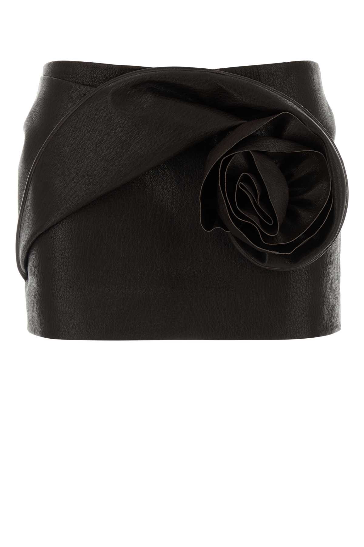 Magda Butrym Dark Brown Leather Mini Skirt Gonne – Women