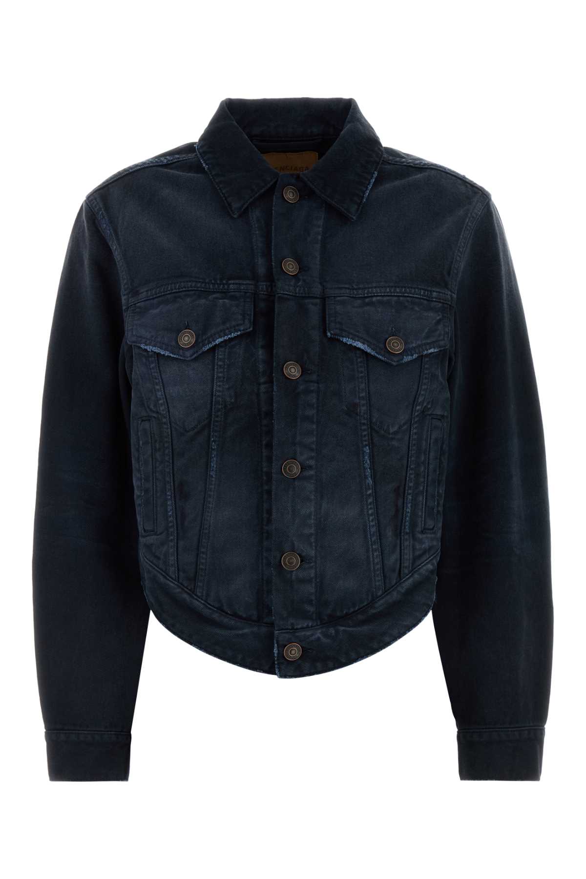 Balenciaga Dark Blue Denim Jacket Navy/dirty T Cotton Giubbini - Women